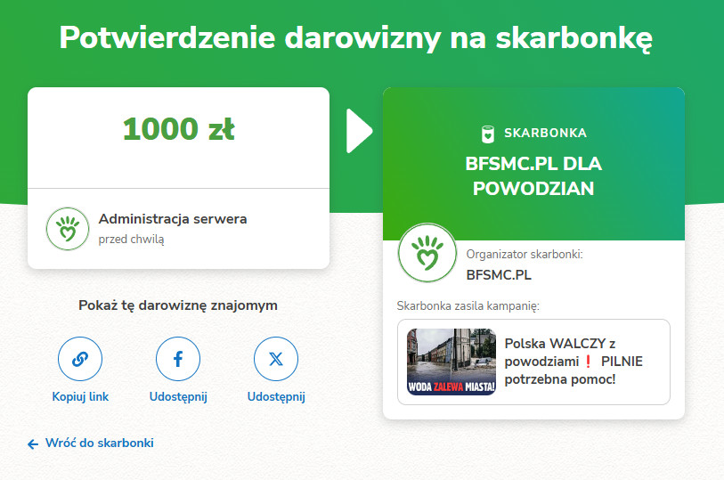 Społeczność BFSMC dla powodzian